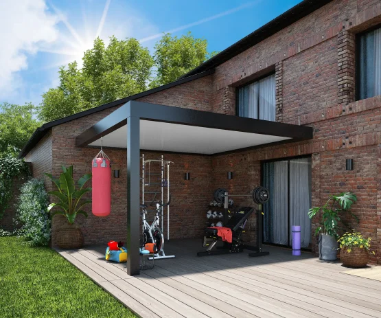 pergola adossée toit plein