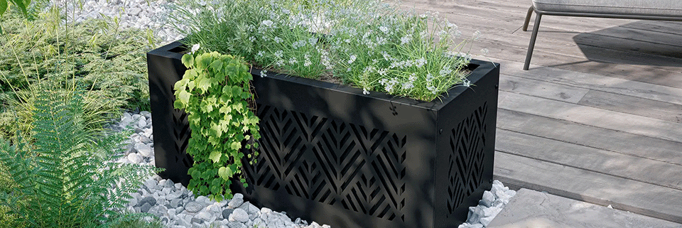Habillage de jardinière en aluminium Kostum