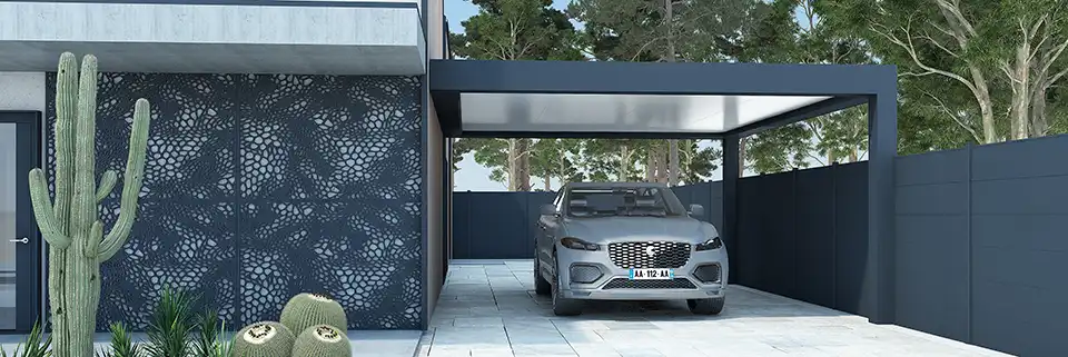 Carport autoportant en aluminium Conor Kostum