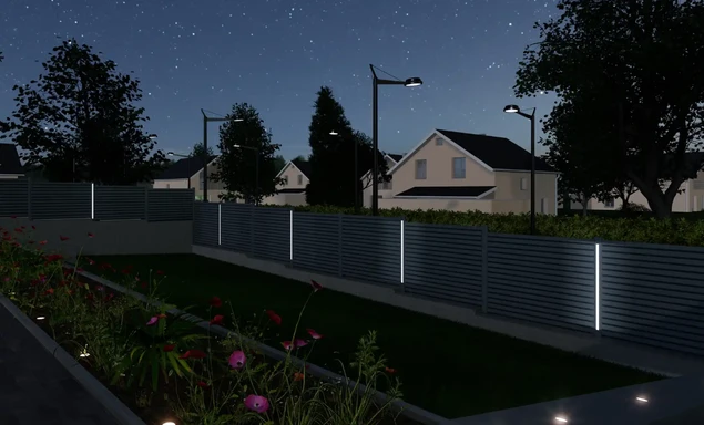 Clôture persiennée aluminium Lemm à LEDs