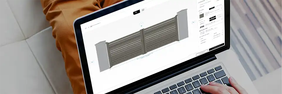 écran d'ordinateur configurateur portail et clôture Kostum