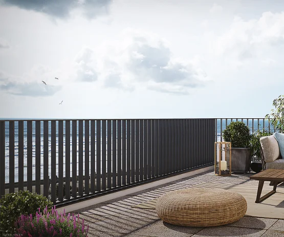 garde-corps barreaudé Lati en aluminium