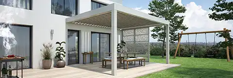 Pergola bioclimatique en aluminium Lily Kostum