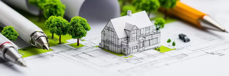 plan en papier d'une maison en 3D