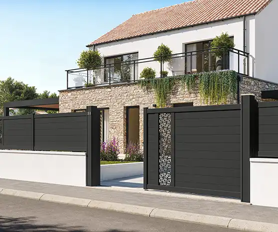 Portail coulissant avec décor en aluminium Samzun Kostum