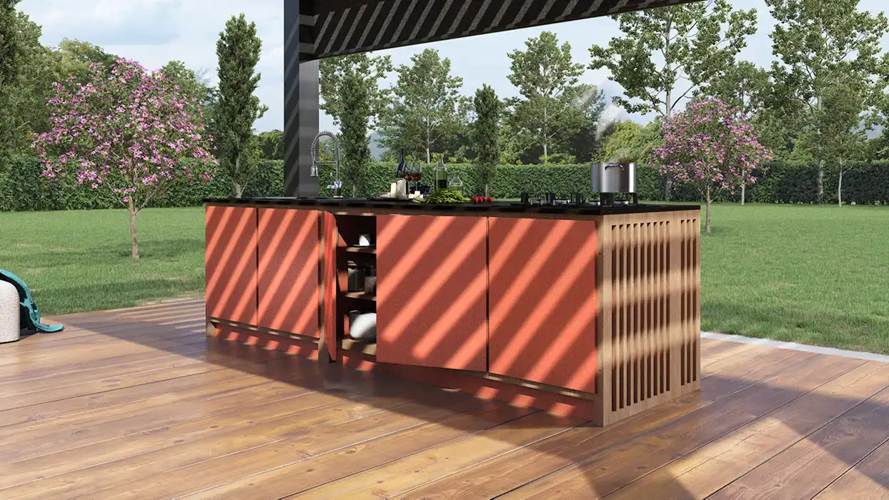 Kanell Kostum modular kitchen terracotta, overview