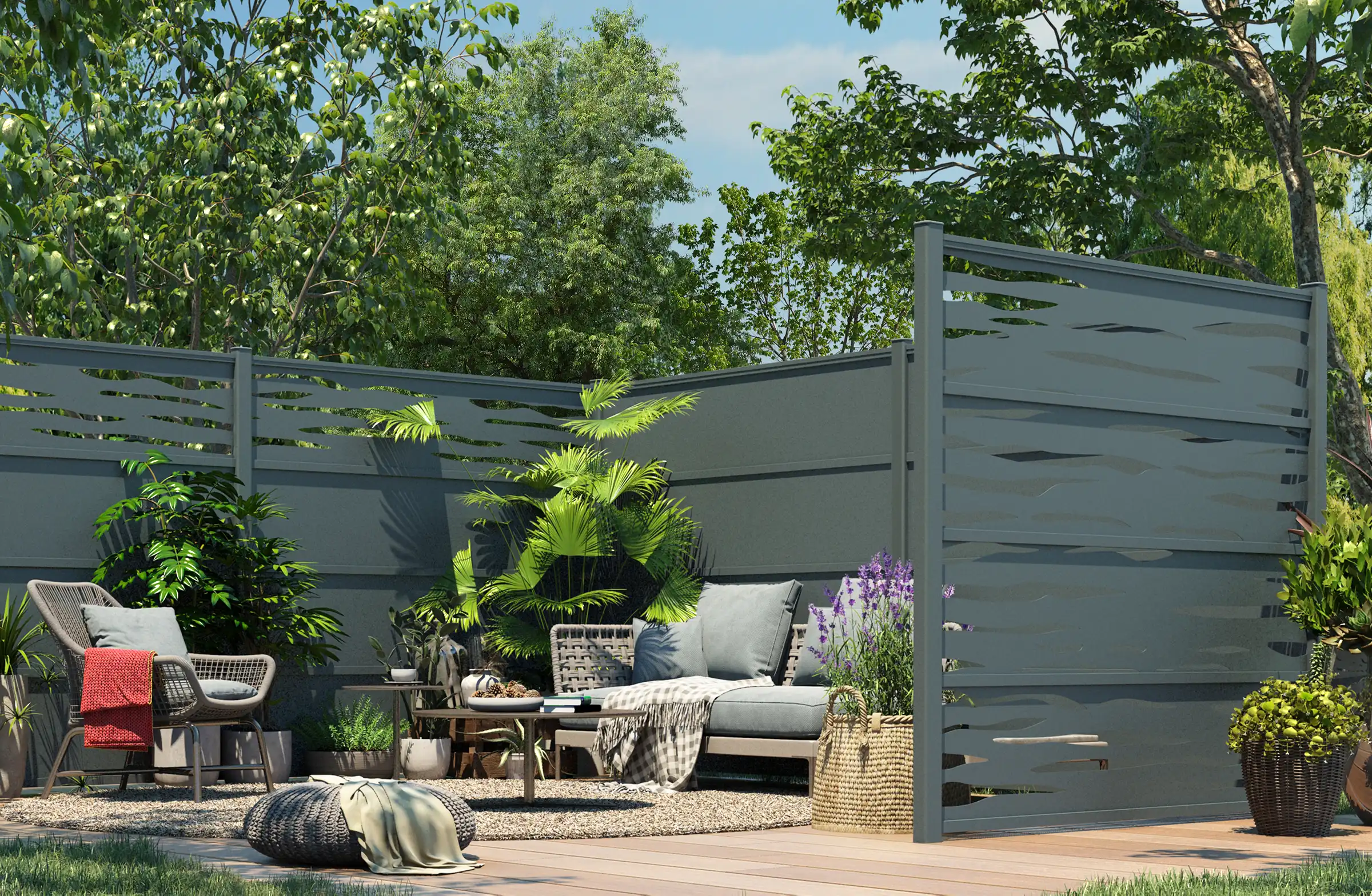 Contemporary design aluminium privacy screen for garden