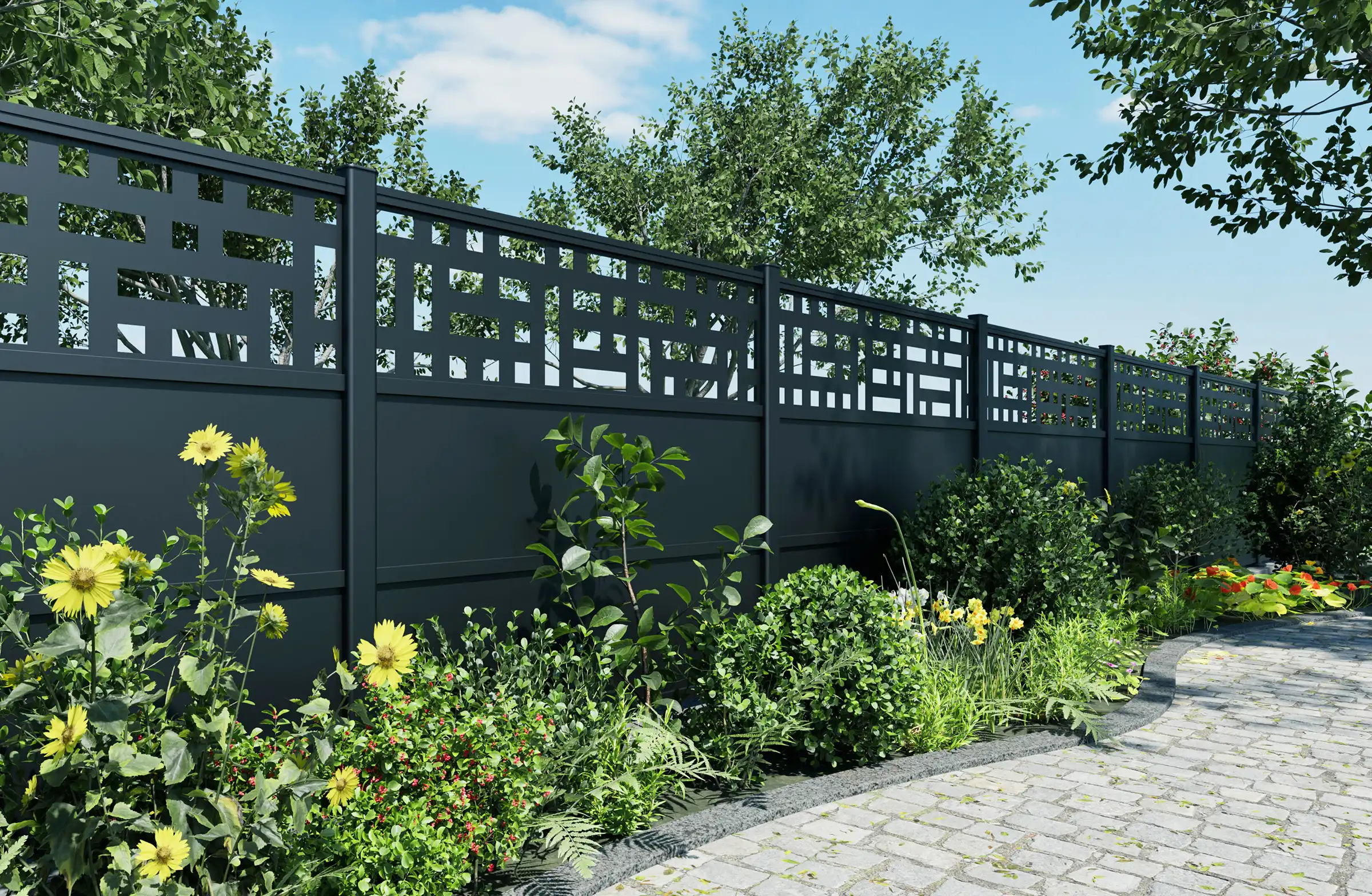 Freestanding aluminium privacy screen for balcony