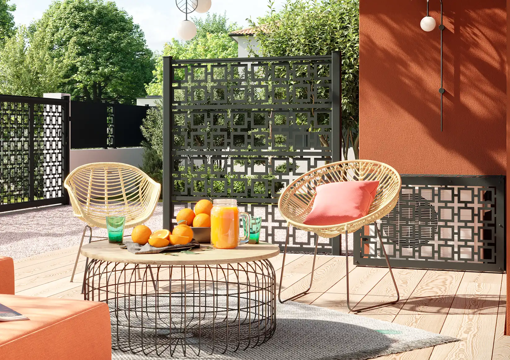 Colour range for aluminium privacy screens